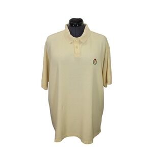 Chaps Ralph Lauren‎ Vintage Textured Crest Logo Collared Polo Shirt Men's XL